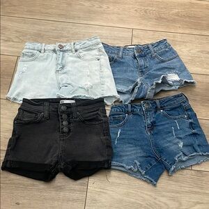 Girl’s RSQ Denim Shorts Set - Black, Blue, Light Blue